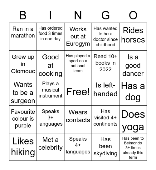 One Dish - 2022 Bingo Card