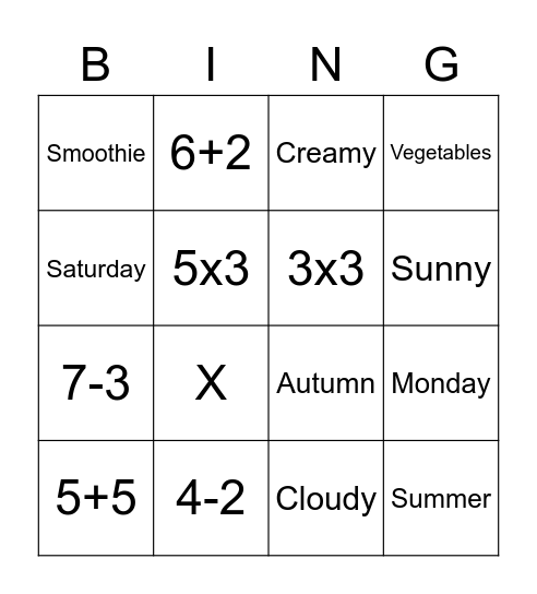 BINGO 3. trinn!!! Bingo Card