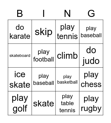 SPORTS Bingo Card