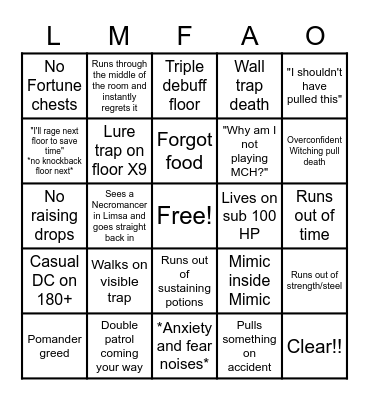 Palace of the Dead Bingo (I'm losing my mind ^_^) Bingo Card