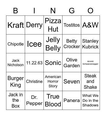 Round 1 - Oct. 5 Bingo Card