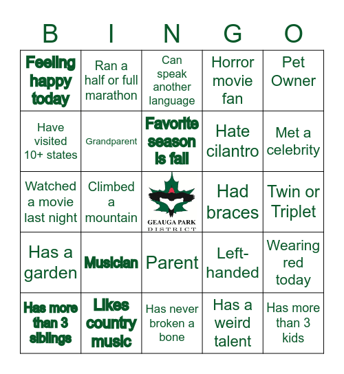 GPD BINGO Card