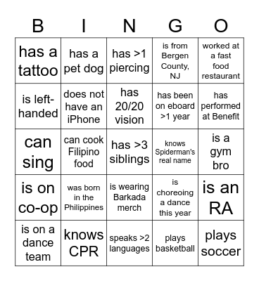 BIGGIEsmalls "Find Someone Who..." Bingo Card