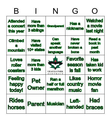 GPD BINGO Card
