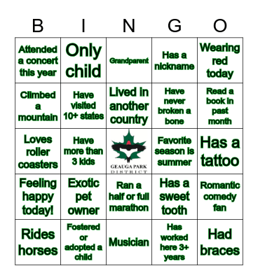 GPD BINGO Card