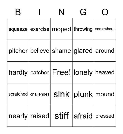 5th Grade Bingo Card