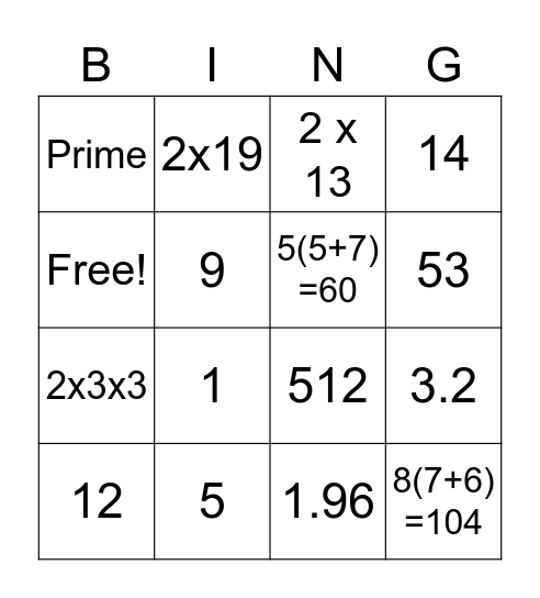 Lesson 3-1 and 3-2 Quiz Review Bingo Card