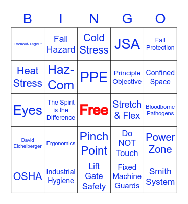 Cintas Safety Bingo Card