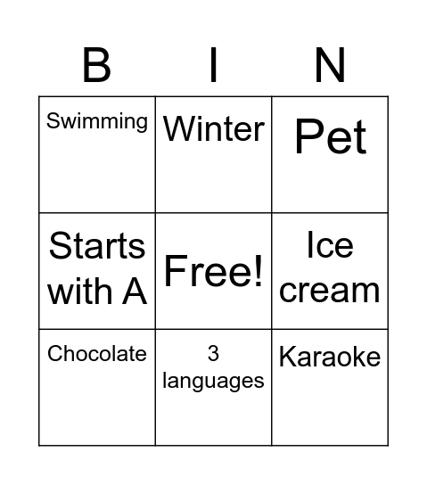 Human Bingo_test Bingo Card