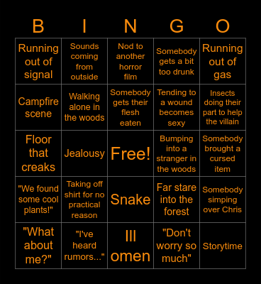 Halloween Horror Bingo Card