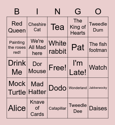 A Very Merry Un-Birthday Bingo Card