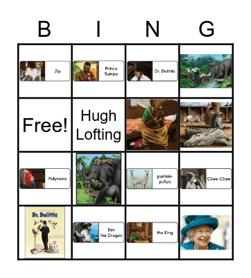 Dr. Dolittle Bingo Card