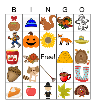 Fall Items #3 Bingo Card