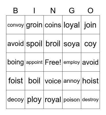 OY & OI BINGO Card