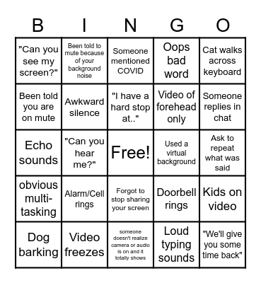 Virtual In-Meeting Bingo Card