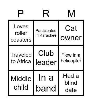 Personal Bingo Card