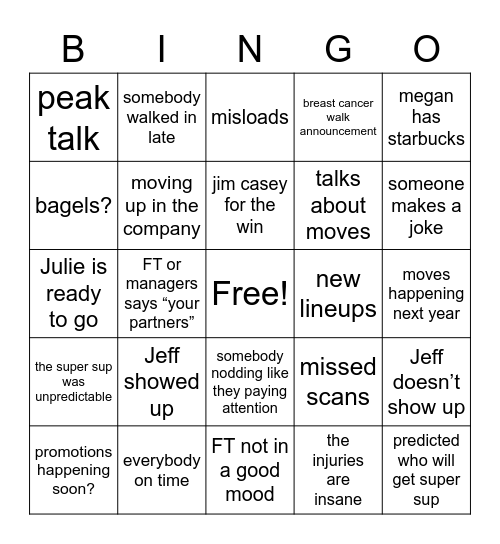 Peak Meeting😌 Bingo Card