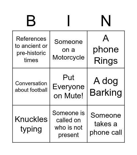 AH BINGO Card