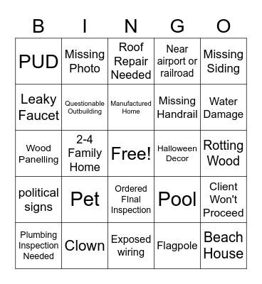 Appraisal Bingo Card