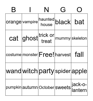 Halloween Bingo Card