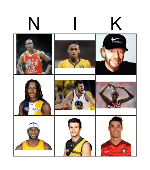 Nike Bingo Card