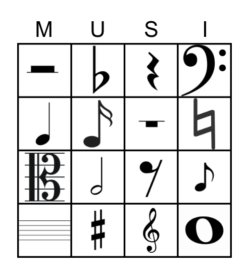 Music Spanglish Bingo Card
