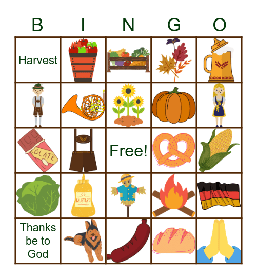 Octoberfest Bingo Card