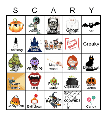 SCARY Bingo Card