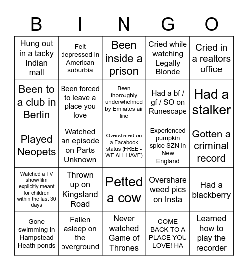 BIRTHDAY BINGO Card