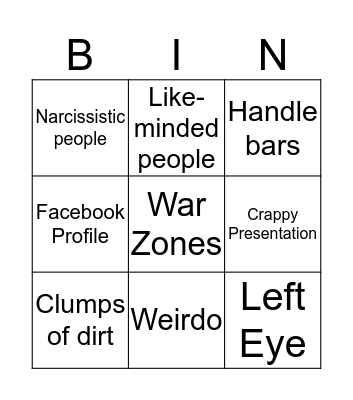 Social Media Presentation Bingo Card