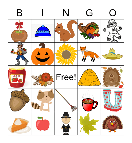 Fall Items #4 Bingo Card