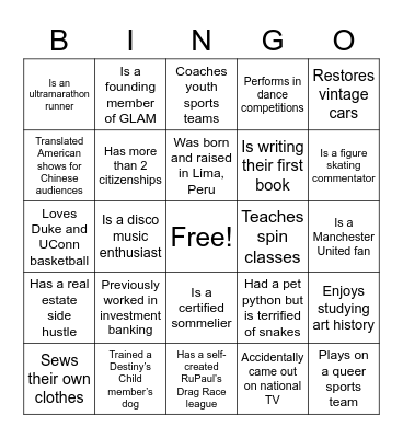 FIND SOMEONE WHO: Bingo Card