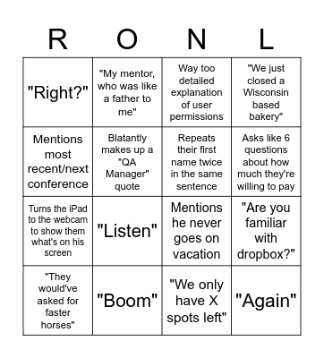 Demo Bingo Card