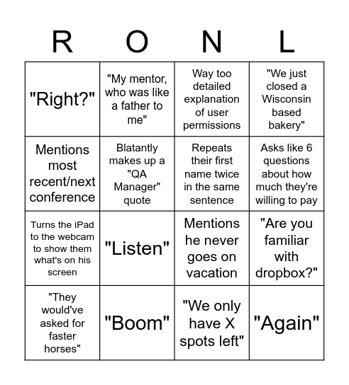 Demo Bingo Card
