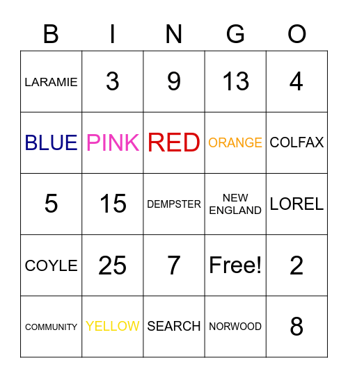 Ignite Bingo Card