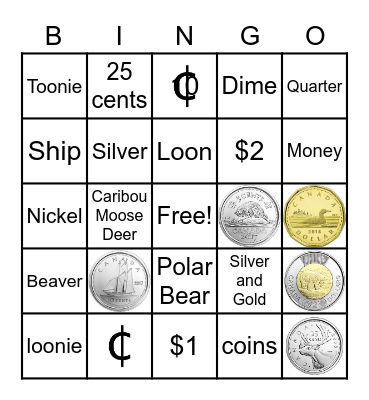 Money BINGO Card