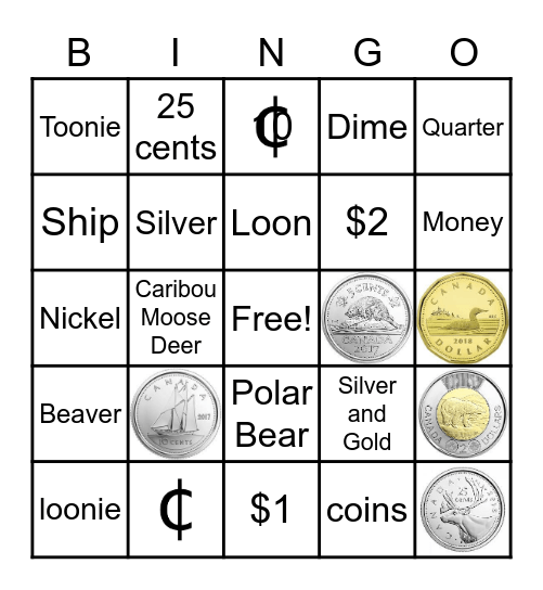 Money BINGO Card