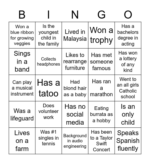 Access Teammate Scavenger Hunt Bingo Card