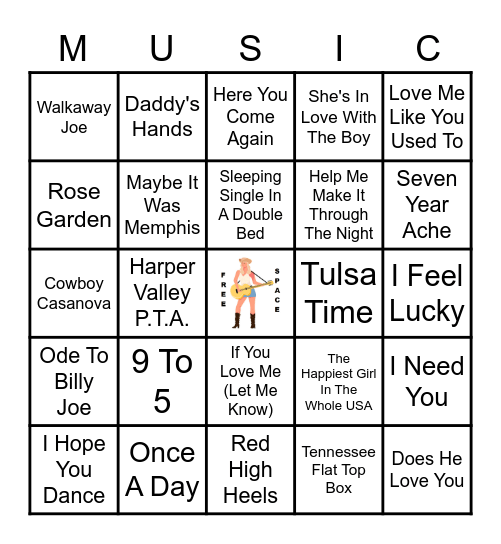 THIS ONE'S FOR THE [COUNTRY] GIRLS Bingo Card