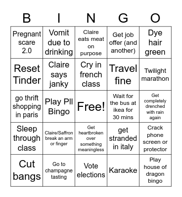 Reims Bingo Card