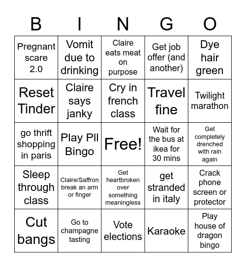 Reims Bingo Card