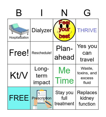 Dialysis Treatment Bingo Card