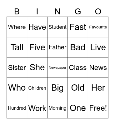 My Bingo Card