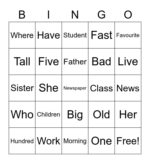 My Bingo Card