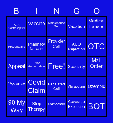 RX BINGO Card