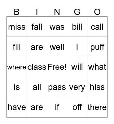 FLOSS Rule Bingo Card