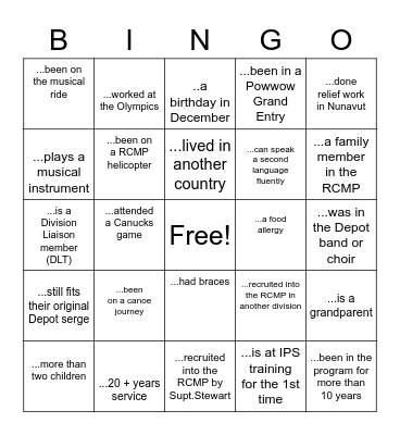 IPS Training "SOMEONE WHO HAS" Bingo Card