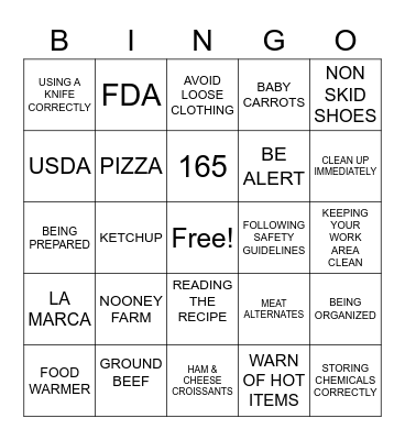 KITTERY SCHOOL NUTRITION ROCKS Bingo Card