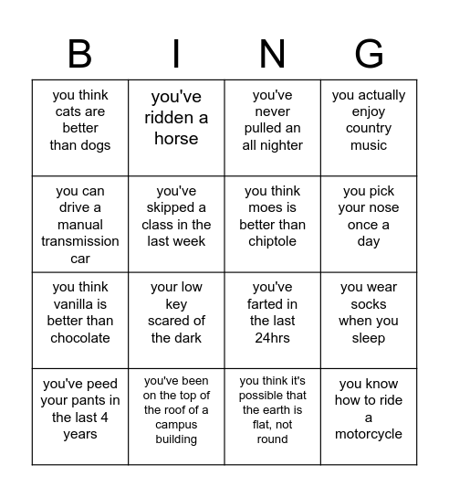 Homebase Bingo Card