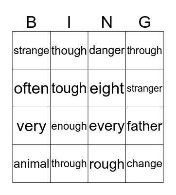 First Grade Sight Words - 4 Bingo Card
